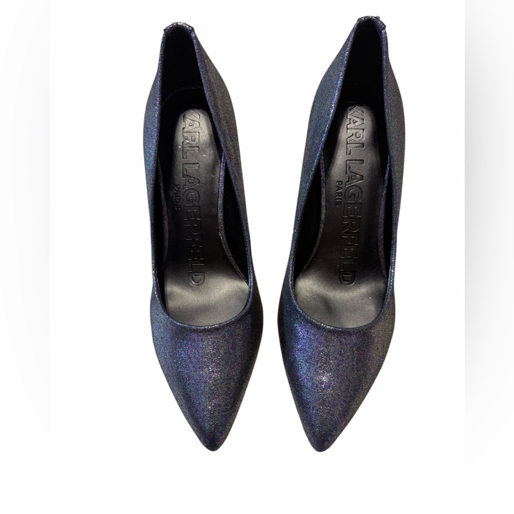 🌼💚 NWOT Karl Lagerfeld Paris Royale High-Heel Pumps,multi-purple glitter